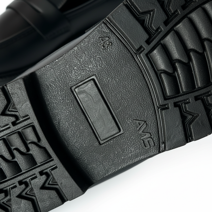 Black High Sole Strap Loafer